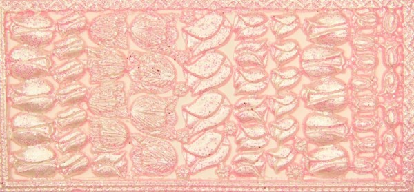 Wachsornament-Platte Tulpen, 16 x 8 cm, rosa