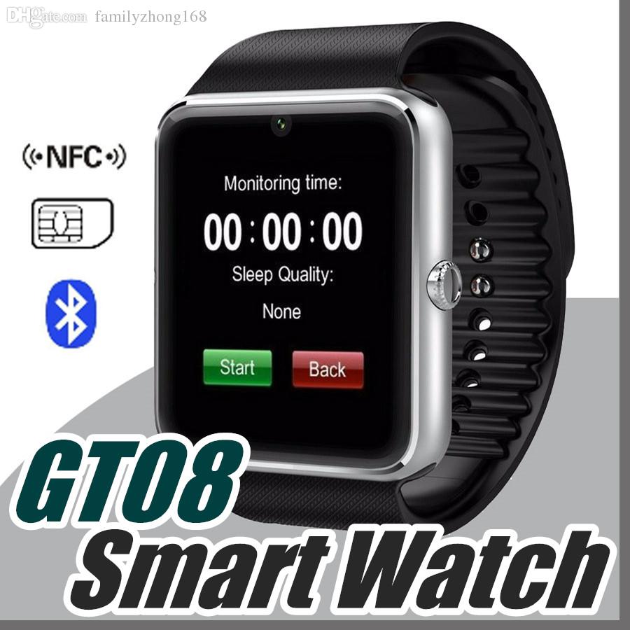 20X GT08 DZ09 Bluetooth Smart Watch with SIM Card Slot and NFC Health Watchs for Android Samsung and IOS iphone Smartphone Smartwatch C-BS