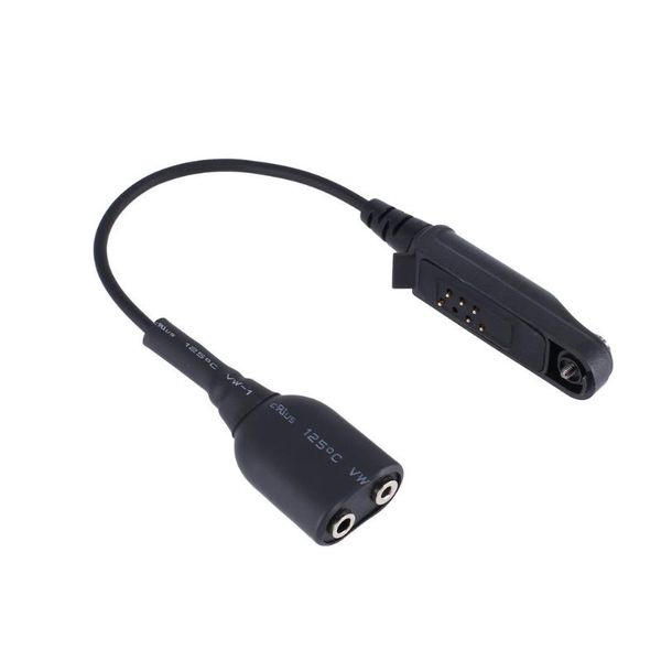 Walkie Talkie Audio Cable Adapter For Baofeng K Interface 2Pin Headset Port Black