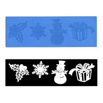 Silicone Christmas Lace Cake Fondant Mold Snowman Snowflake Xmas Gift Lace Mat