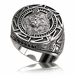 slavic wolf ring for men, norse viking nordic wolf head ring, retro wolf totem rings, wolf signet rings, amulet ring, animal wolf jewelry for men boys (q) Lightinthebox