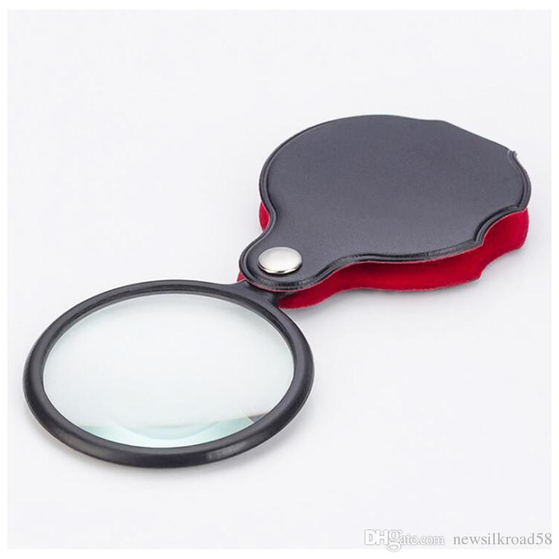2018 New 6X Black Mini Pocket Jewelry Magnifier Magnifying Glass Loupe Travel Camping Portable Magnifier 20pcs/Lot