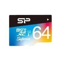 SILICON POWER Superior - Flash-Speicherkarte (SD-Adapter inbegriffen) - 64GB - Class 10 - microSDXC UHS-I (SP064GBSTXDU1V20SP)