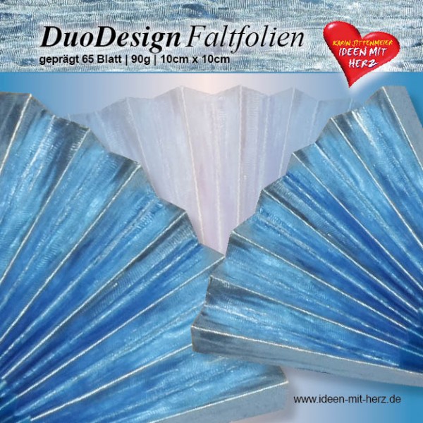 DuoDesign Faltfolien, geprägt, 10 x 10 cm, 65 Blatt