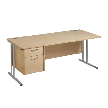 Office Desk With Drawers With Silver or White Legs