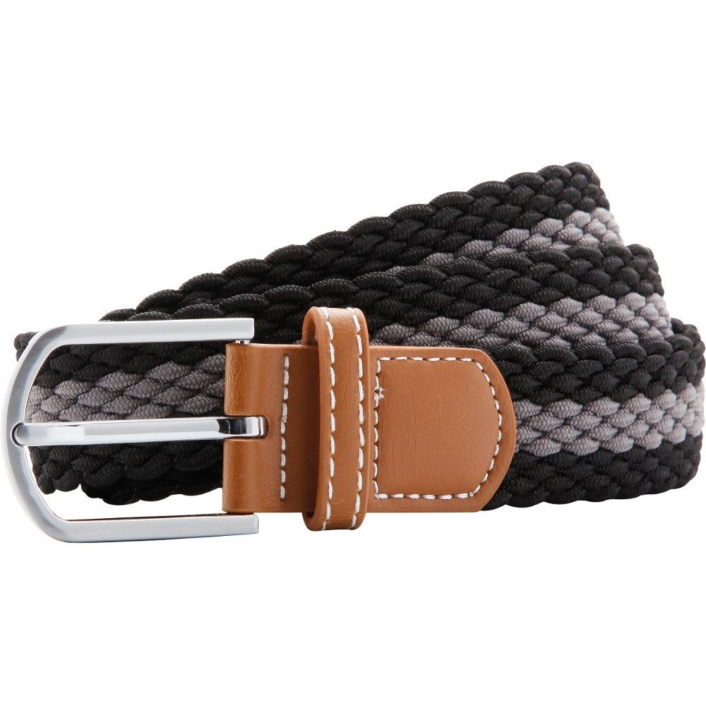 Outdoor Look Mens Two Coloured Stripe Braid Stretch Belt One Size