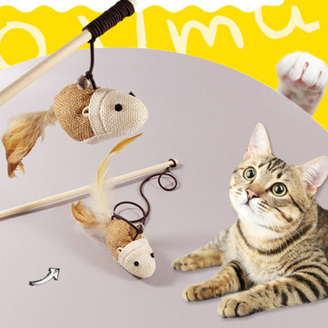Funny Cat Teaser Pet Toys Kitten Interactive Toy Stick Wand Feather Play Games