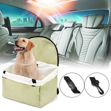 Portable Pet Car Booster Seat Carrier Foldable Safety Adjustable Strap Basket