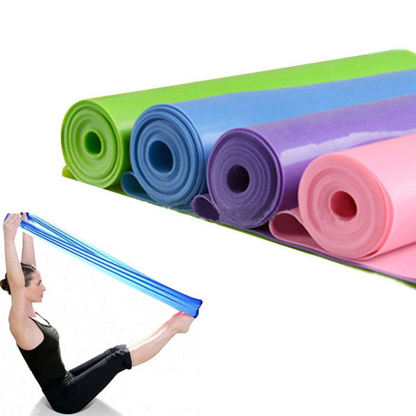 wholesale-1.5m yoga rubber stretch pilates yoga workout aerobics stretch band tensile band elastic resistance bands ing
