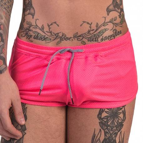 Barcode Costa Mesh Gym Shorts - Pink S