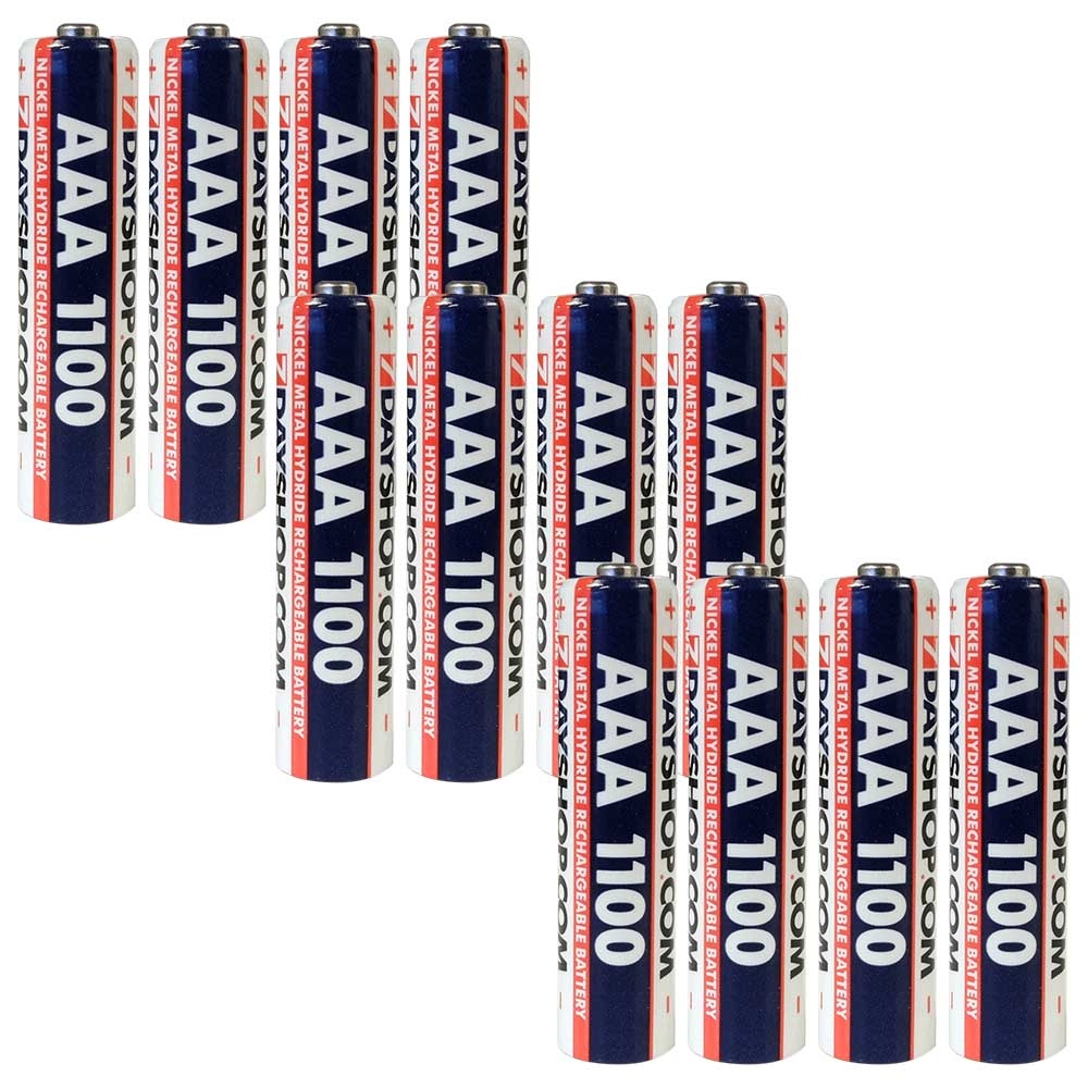 7dayshop AAA HR03 NiMH High Performance Rechargeable Batteries 1100mAh - Extra Value 12 Pack
