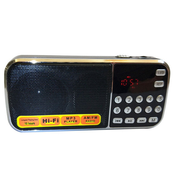 L-088AM Dual Band Rechargeable Portable Mini Pocket Digital Auto Scan AM FM Radio Receiver with MP3 Music o Player Speaker