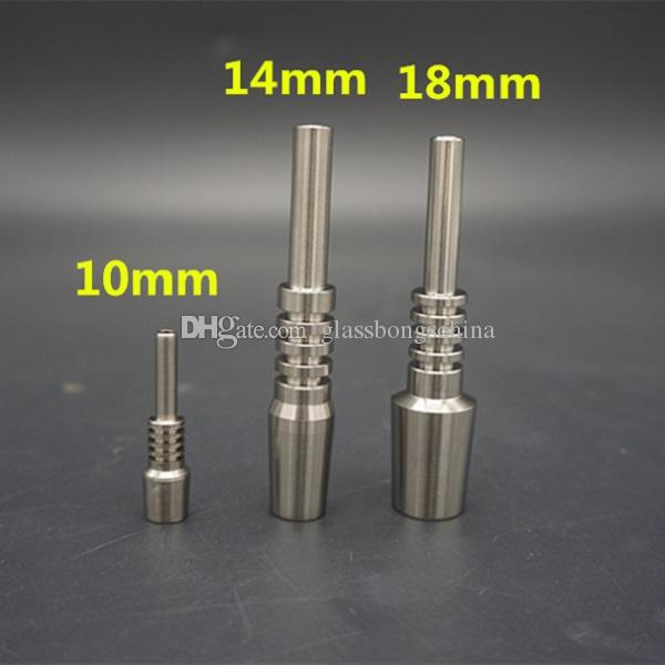 GR2 Titanium Nails for Honey Dab Straw Concentrate Nectar Collector Titanium Nail Joints 10mm 14mm 18mm Glass Water Pipe Bong Oil Rigs