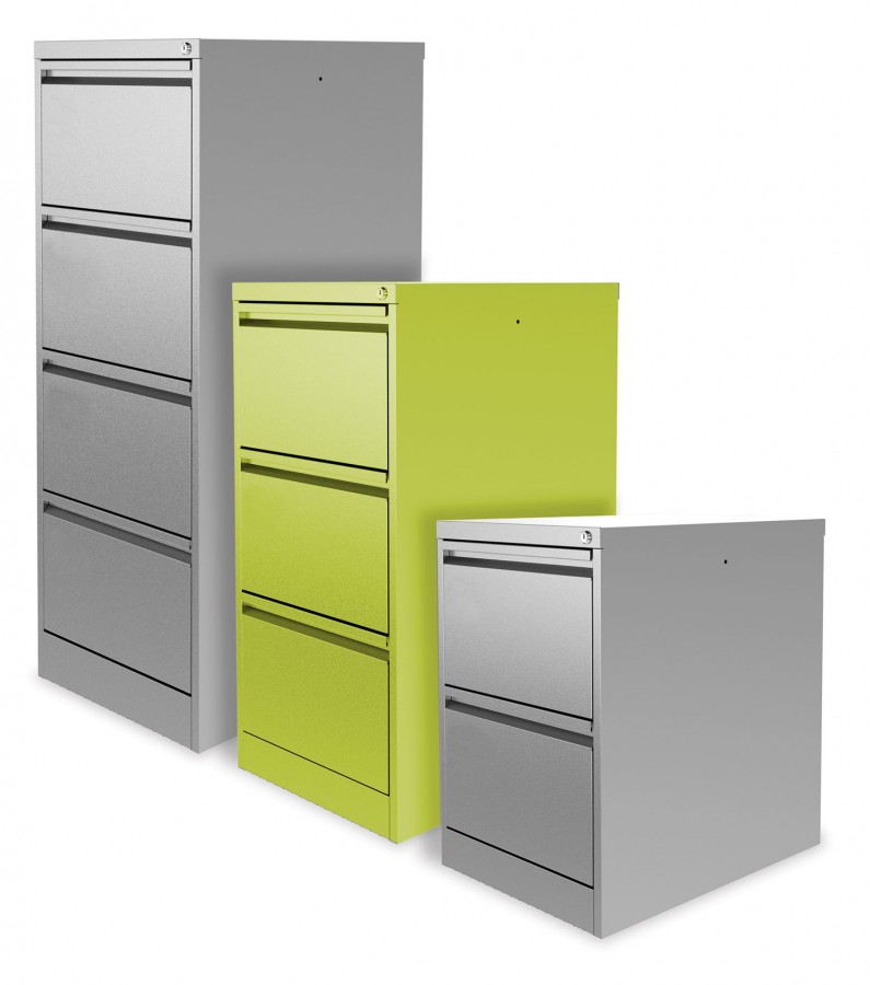 Large Capacity Lockable Filing Cabinet- 3 Drawers- Chlorophyll