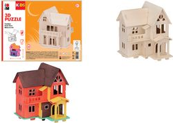 Marabu KiDS 3D Puzzle Traumhaus, 33 Teile Holzbausatz, vorgestanzte Teile aus Sperrholz, zum Stecken - 1 Stück (0317000000012)