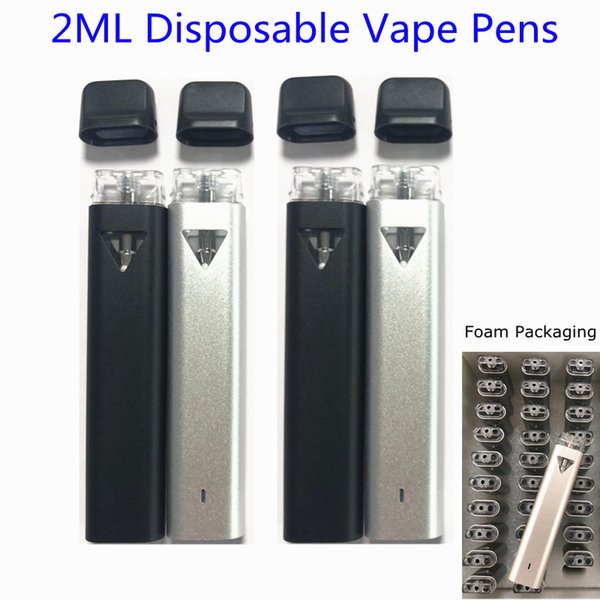 Disposable Vape Pen 2.0ML Thick Oil Pod Rechargeable Starter Kits Vape-Cartridges Packaging 320mah Battery E-cigarettes with view window OEM Logo Customized for D8