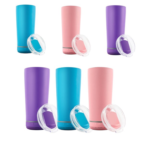 18oz Creative Speaker Water Tumbler With Flash Light Smart Tumblers Eco-Friendly Large Capacity Portable Cups 11 Colors