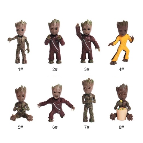 Les Gardiens de la Galaxie Vol. 2 Lovely Arbre Man Groot Porte-clés Mignon Bébé Grunt Porte-clés Action Figure Pendentif Groot Ornement