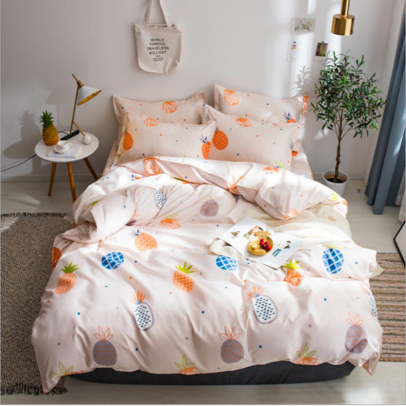 4 Pcs Colorful Pineapple Home Bed Cover Set