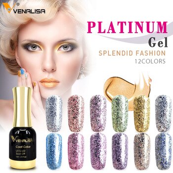 2020 New Venalisa supply nail art Venalisa 12ml supper diamond shining glitter sequin starry platinum nail enamel gel polish