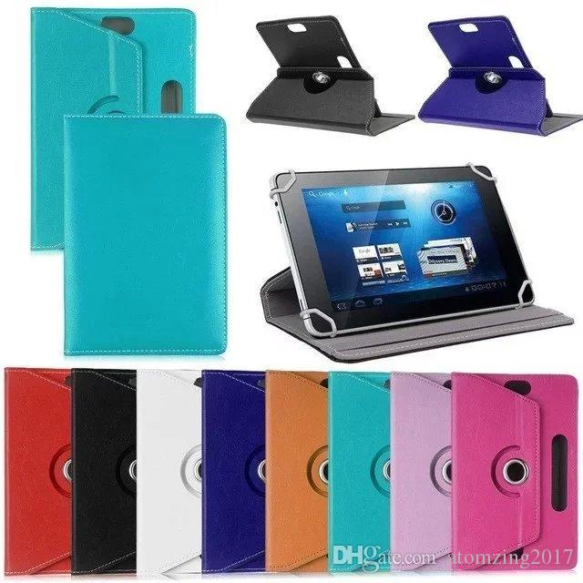 Universal Cases for Tablet 360 Degree Rotating Case 10 PU Leather Stand Cover 7 8 9 10 inch Fold Flip Covers Built-in Card Buckle for iPad