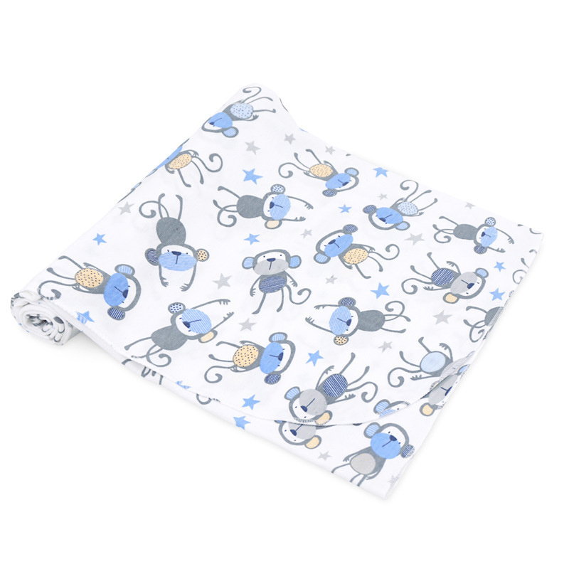 Breathable Monkey Print Baby Blanket Swaddle