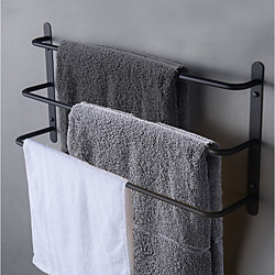 porte-serviettes de salle de bain multicouche contemporain en acier inoxydable porte-serviettes de bain 3 couches noir mat fixé au mur 45cm 1pc Lightinthebox