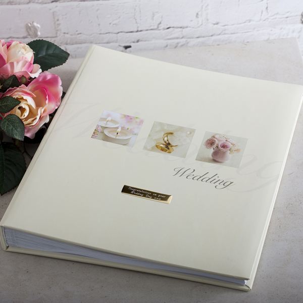 Personalised Rose Design Traditional Wedding Album
