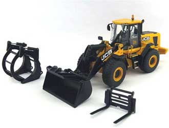 JCB 456 Wheel Loader with Attachments Diecast Model Loader