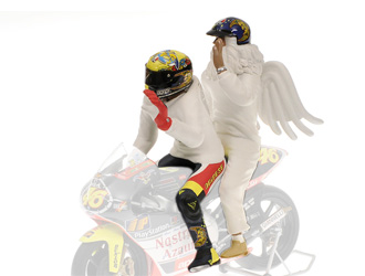 Valentino Rossi Riding with Angel Figure (GP 250 1999)