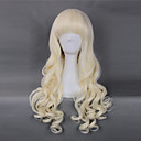 Platinum Blonde 60cm largo rizado peluca de la princesa Lolita