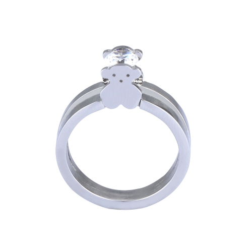 Netter kleiner Bärn-Ring bindet CZ-Diamant 316L Titanstahl-moderne Frauen-Schmuck-Dekorationen ein