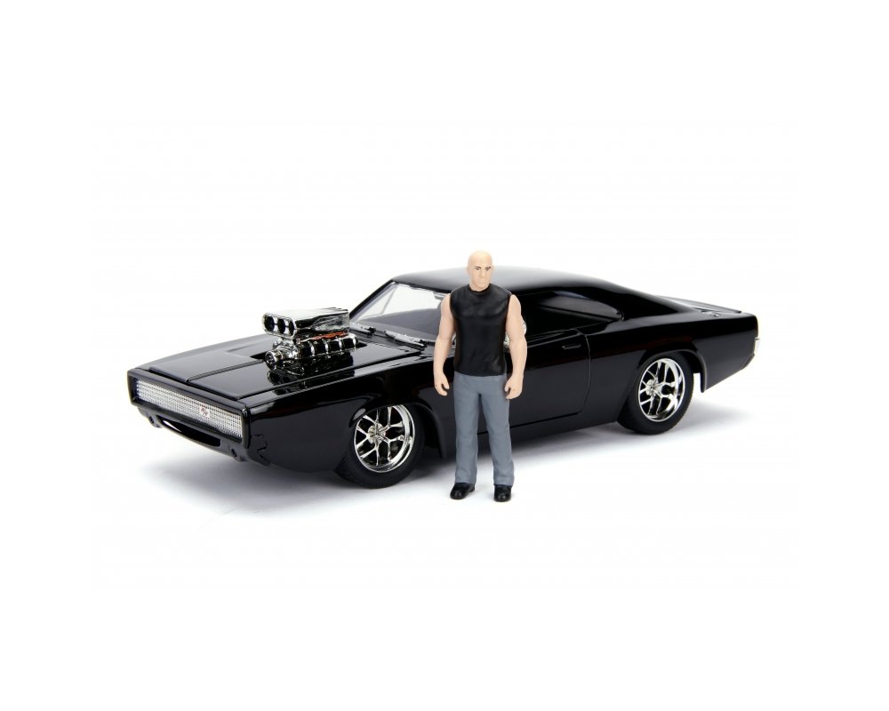 Dodge Charger RT (1970) Diecast Model Car with Dominic Toretto Figure from Fast And Furious