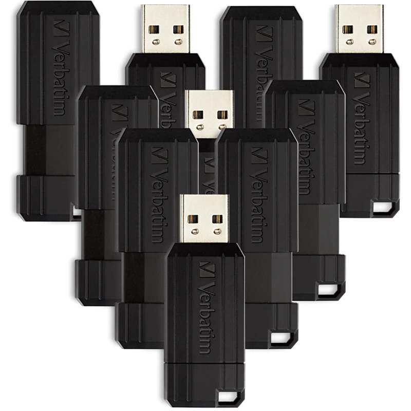 Verbatim 16GB PinStripe USB Flash Drive 10 Pack - Black