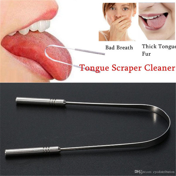 Stainless Steel Tongue Scraper Oral Cleaner Fresh Breath Cleaning Coated Toothbrush Dental Hygiene Care Tools