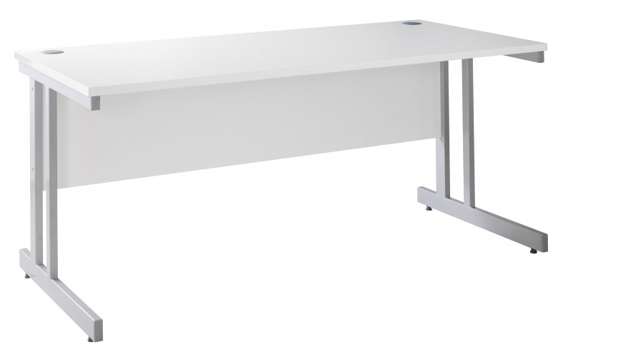 White Straight Office Desk - 1600mm Wide