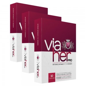 ViaHer Pro - Supplement for Intense Intimacy for Women - Ten Capsules in Blister Pack - 3 Packs