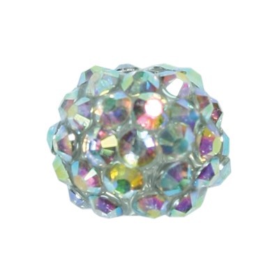 Kristall-Perlen, Ø14 mm, 10 Stück, hellgrün-irisierend