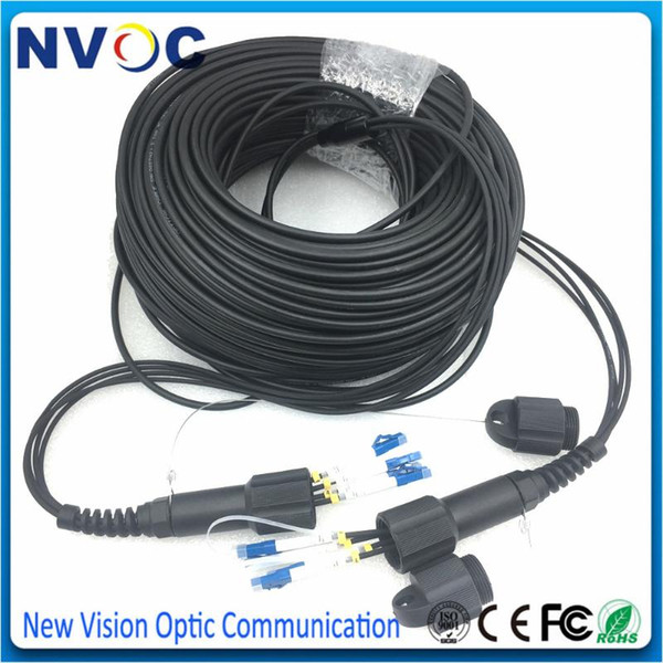 SM,4Core,G657A,Armored Black LSZH Cable,4.0mm,4C PDLC-PDLC 60/70/80/90/100M LCUPC-LCUPC Fiber Optic Patch Cord Cable