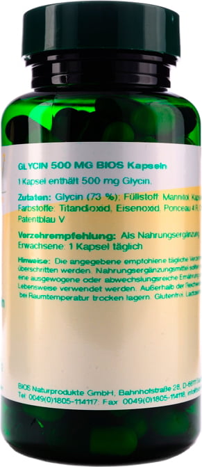 bios Naturprodukte Glycin 500 mg