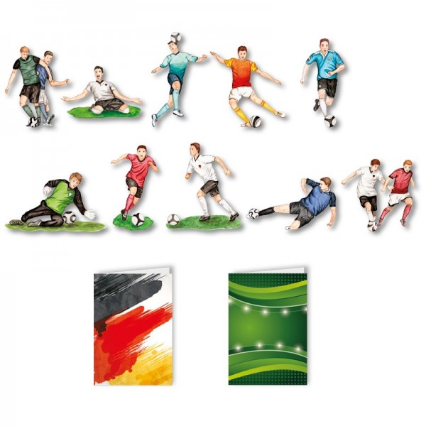 3-D Grußkarten "Fußballer", inkl. Umschläge, 30-teilig