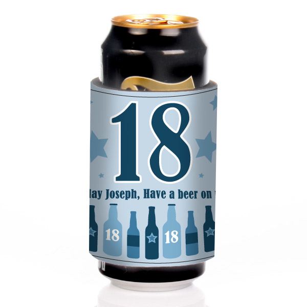 18th Birthday Personalised Beer Can Cover