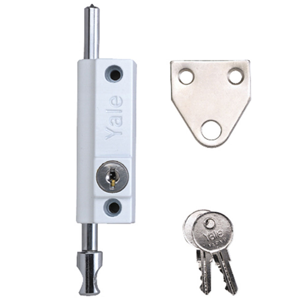 Yale P124 Door Push Bolt White Finish Visi Pack