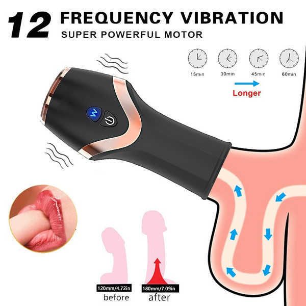 Male Glans Massager Men Sex Toys Vibrating Masturbation Cup 12 Kinds Of Frequency Vibration Silicone