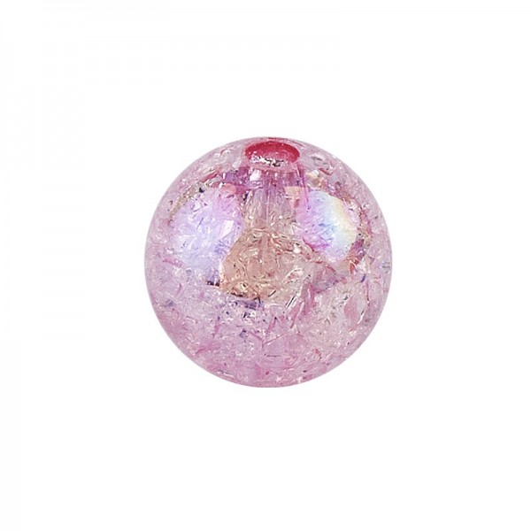 Perlen, Crackle, Ø 8mm, rosa-irisierend, 100 Stk.