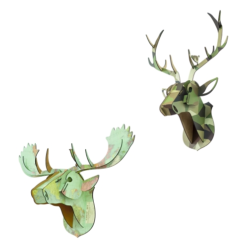 3D Wooden Deer Animal Head DIY Wood Home Decor Kit Art Crafts Wall Hanging Decor Pendant Best Gifts Style 1