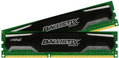 Crucial Ballistix Sport - Memory - 16GB : 2 x 8GB - DIMM 240-PIN - DDR3 - 1600 MHz / PC3-12800 - CL9 (BLS2CP8G3D1609DS1S00CEU)