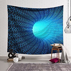 wall tapestry art decor blanket curtain hanging home bedroom living room decoration blue sci-fi channel polyester