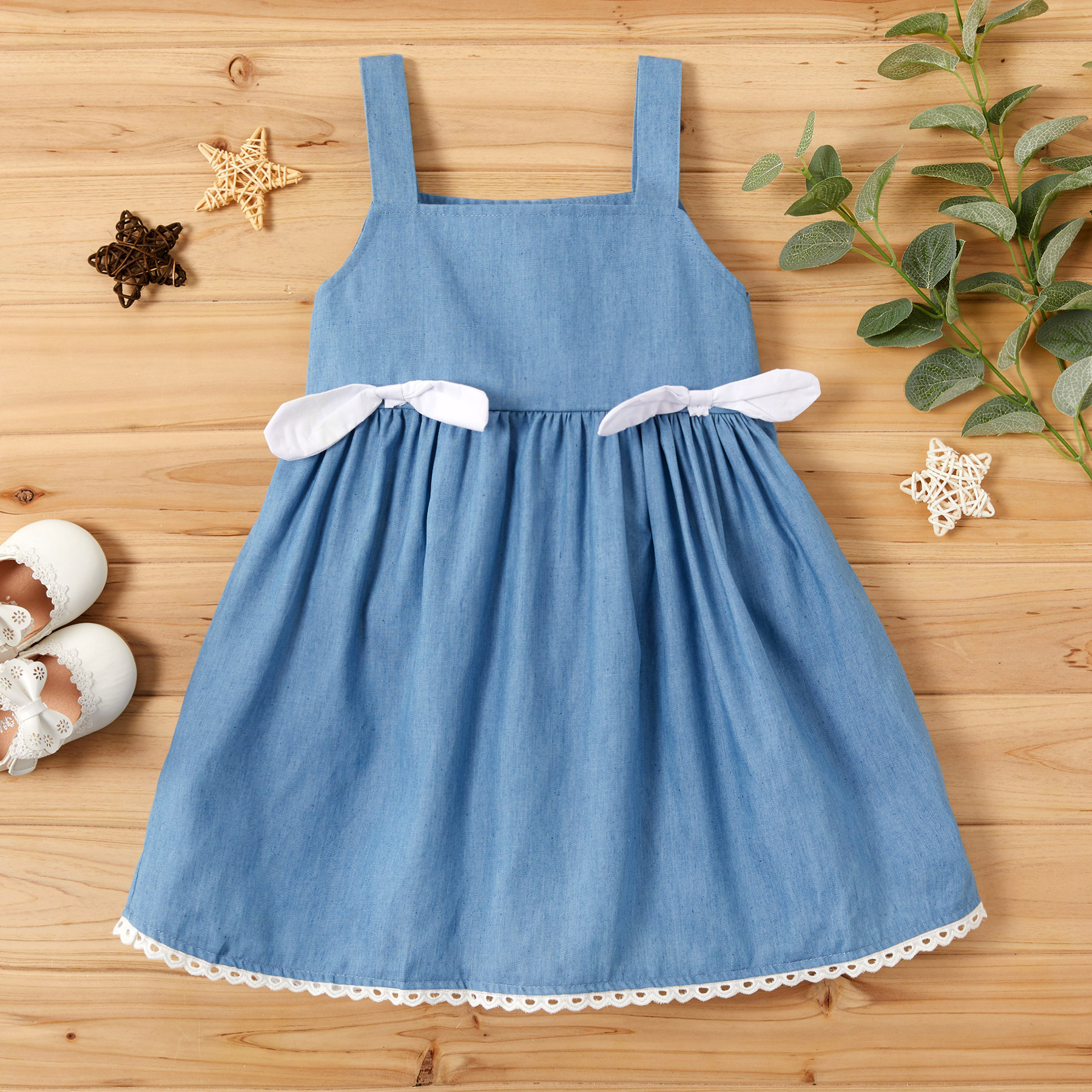 Baby / Toddler Denim Lace Hem Dress