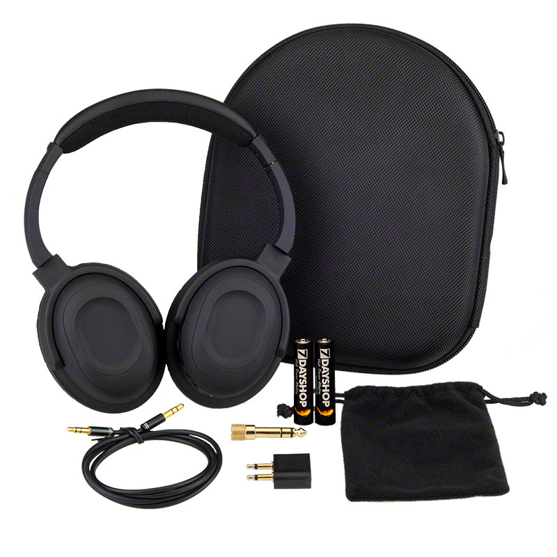 7dayshop Headphones AERO 7 Active Noise Cancelling Headphones with Aeroplane Kit & Travel Case - Eco Box